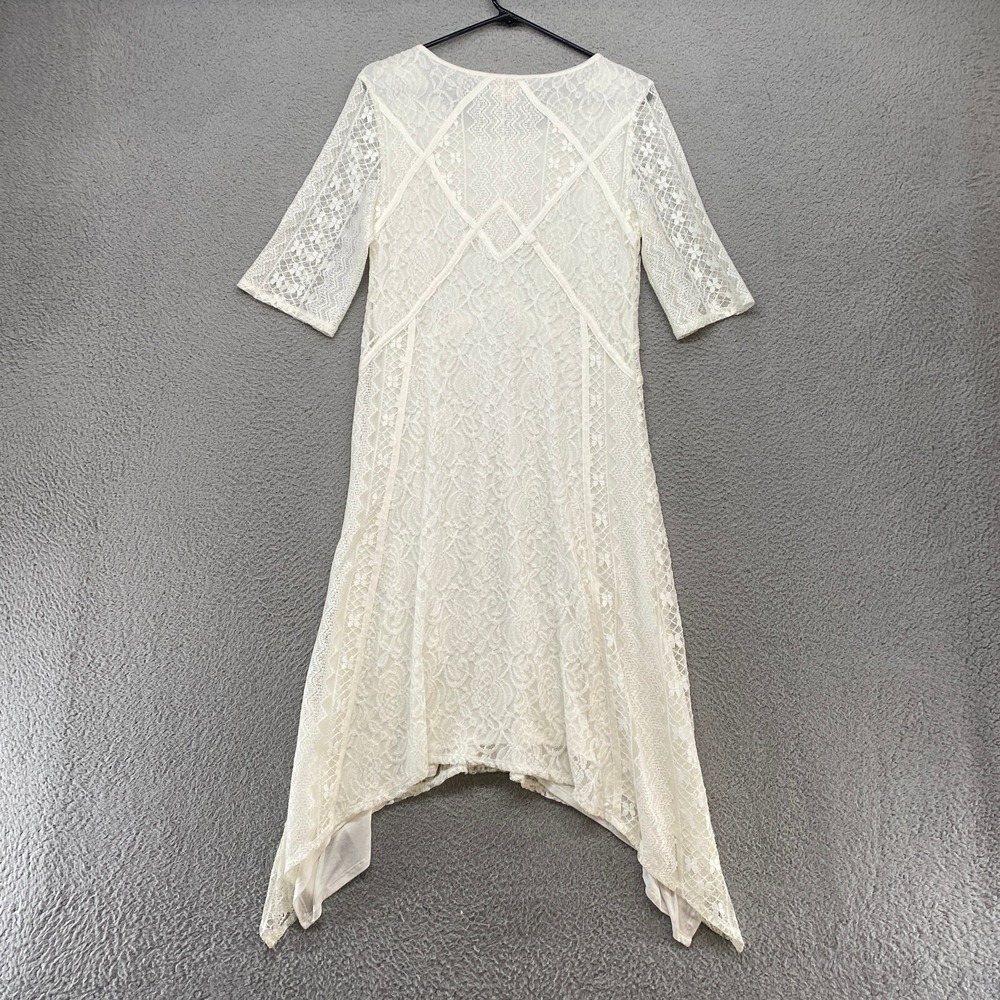Sundance Dress Womens 8 Lace Bridal Shower Wedding Midi Feminine Dainty Floral - Picture 12 of 13